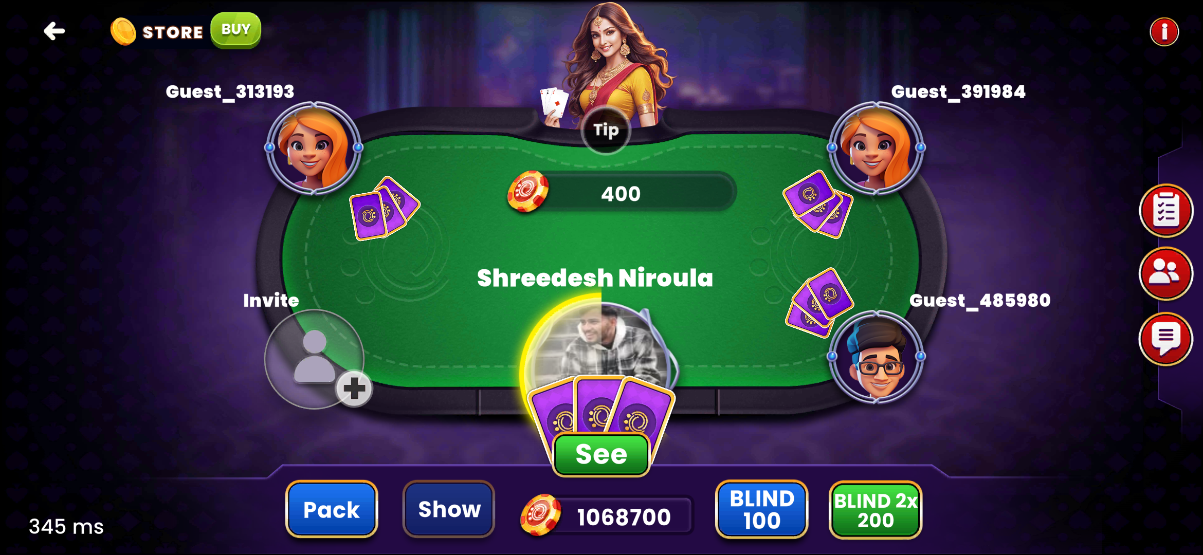 Teen Patti Friends Gameplay